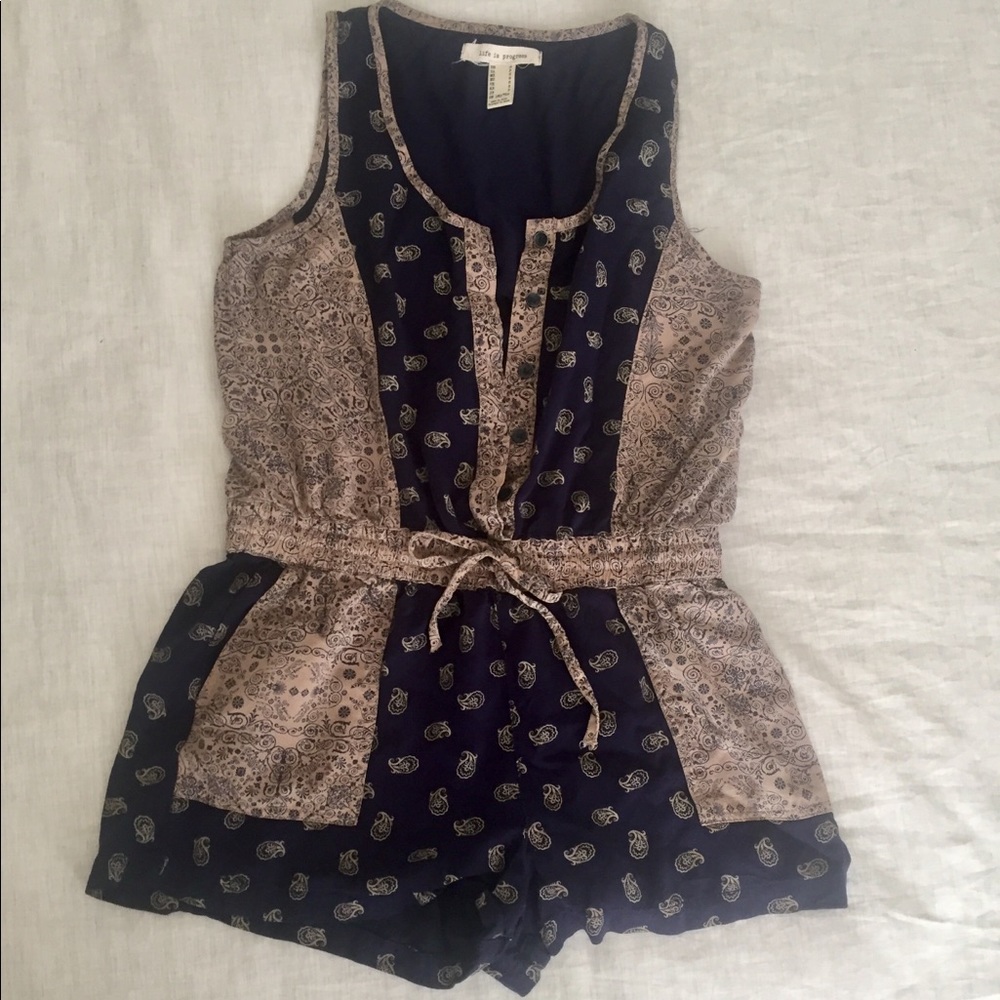 Paisley two tone romper